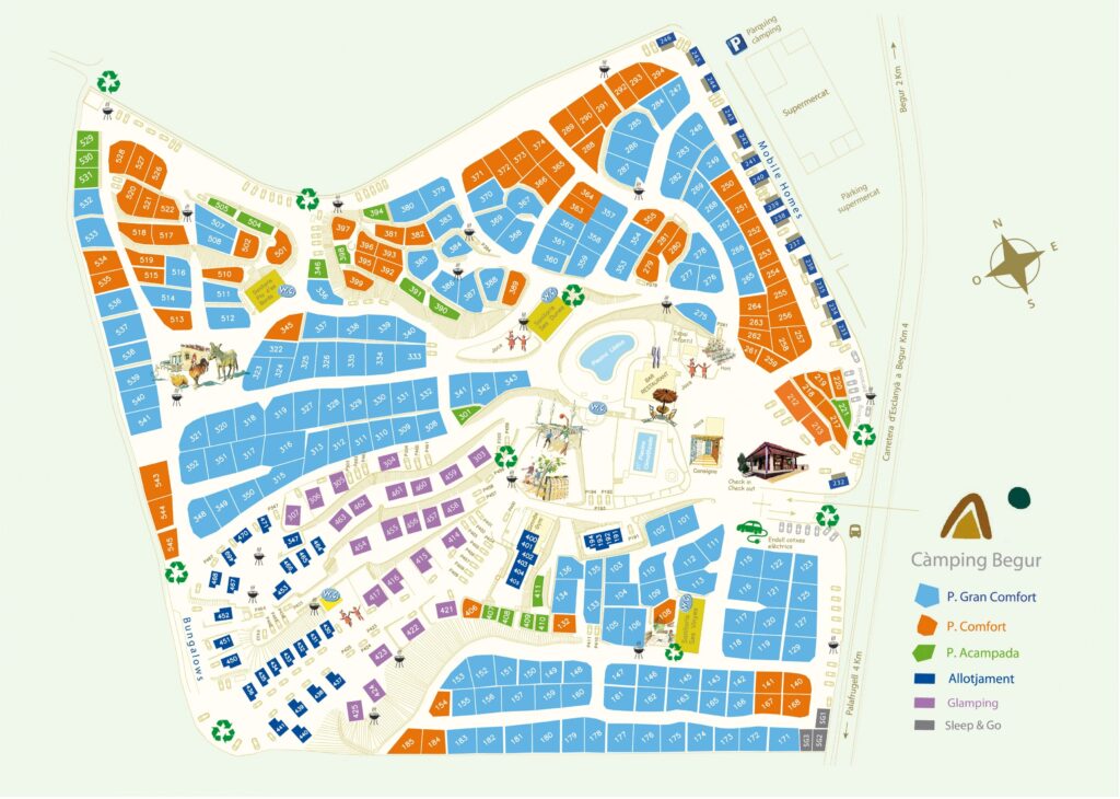 Plattegrond en kaart Camping Begur