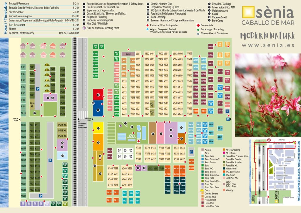 Plattegrond en kaart Camping Caballo de Mar