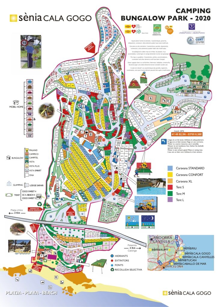 Plattegrond en kaart Camping Cala Gogo