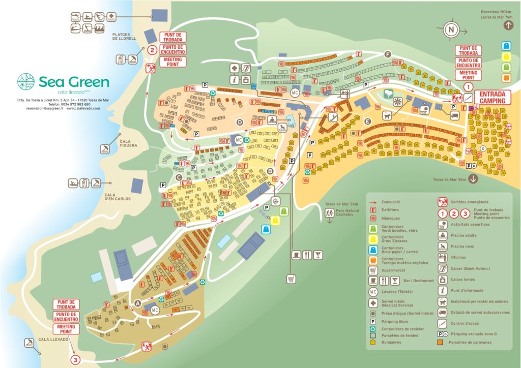 Plattegrond en kaart Camping Cala Llevado