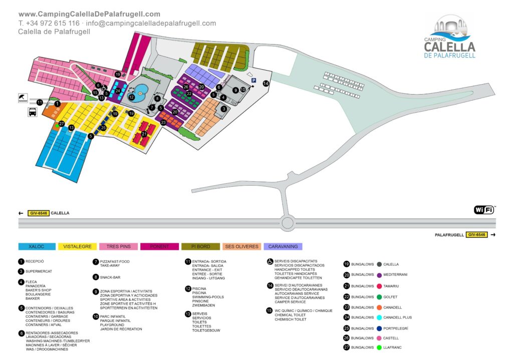 Plattegrond en kaart Camping Calella de Palafrugell
