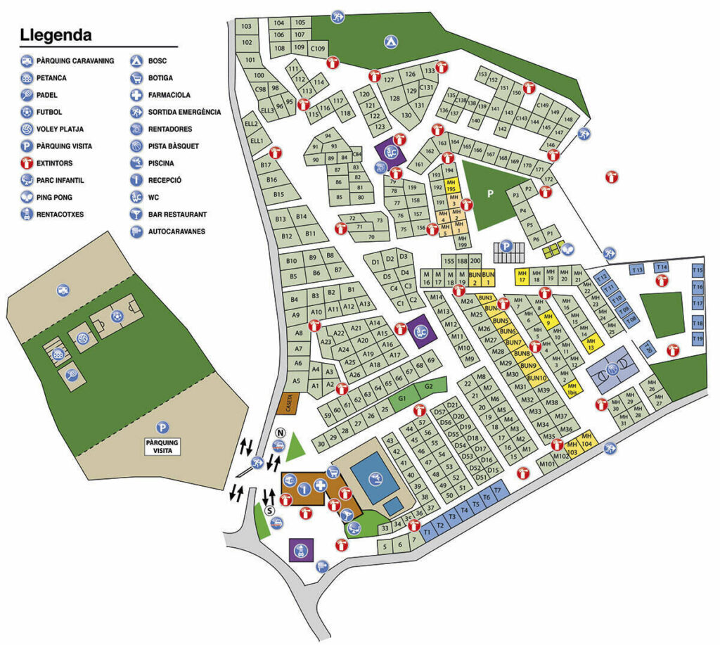 Plattegrond en kaart Camping Castell D'aro