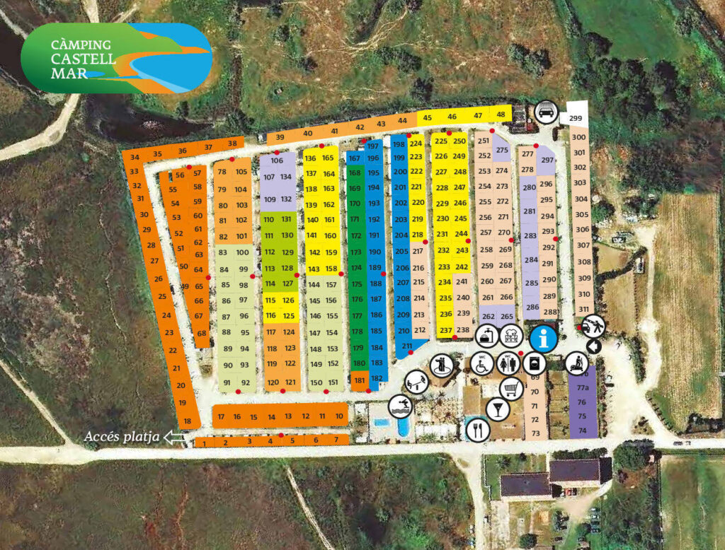 Plattegrond en kaart Camping Castell Mar