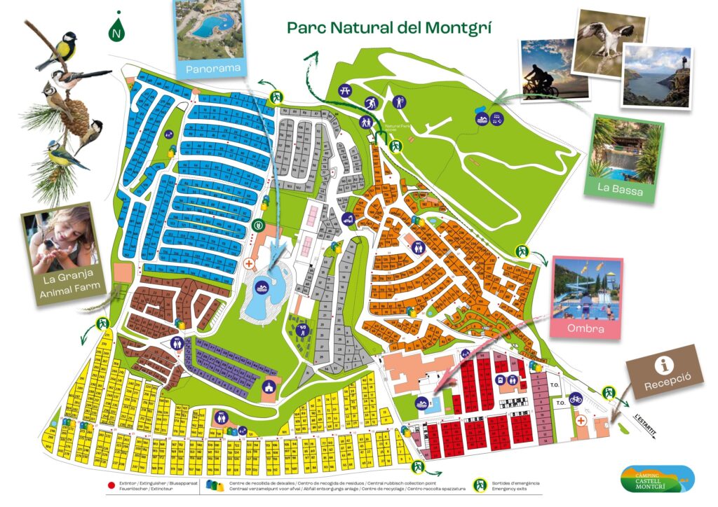 Plattegrond en kaart Camping Castell Montgri
