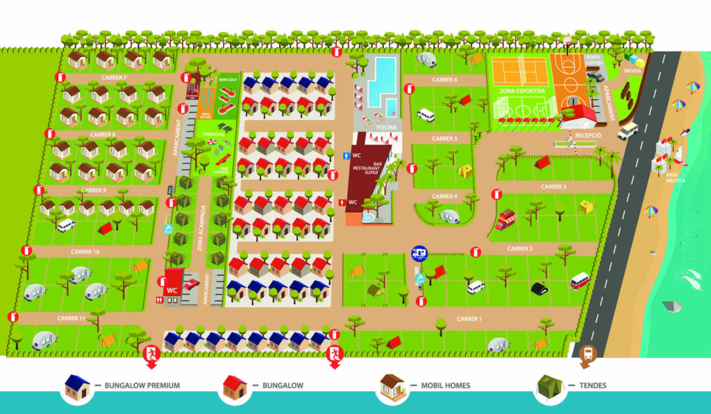 Plattegrond en kaart Camping Del Mar