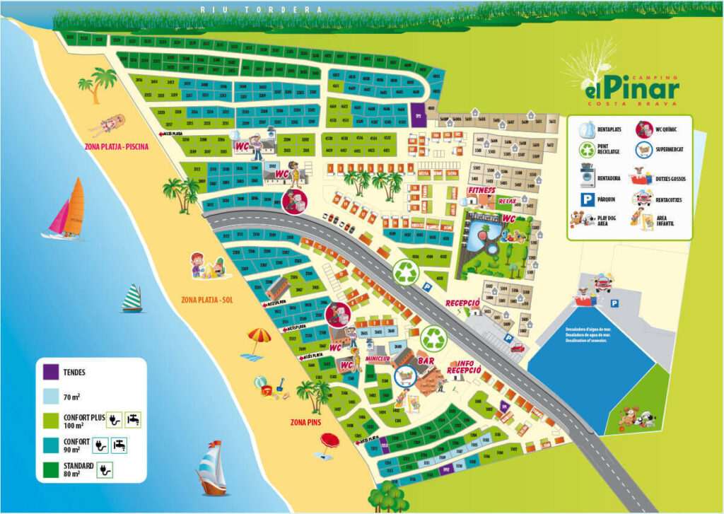 Plattegrond en kaart Camping El Pinar