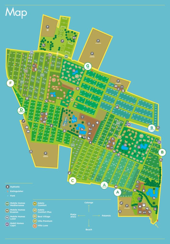 Plattegrond en kaart Camping Eurocamping Costa Brava