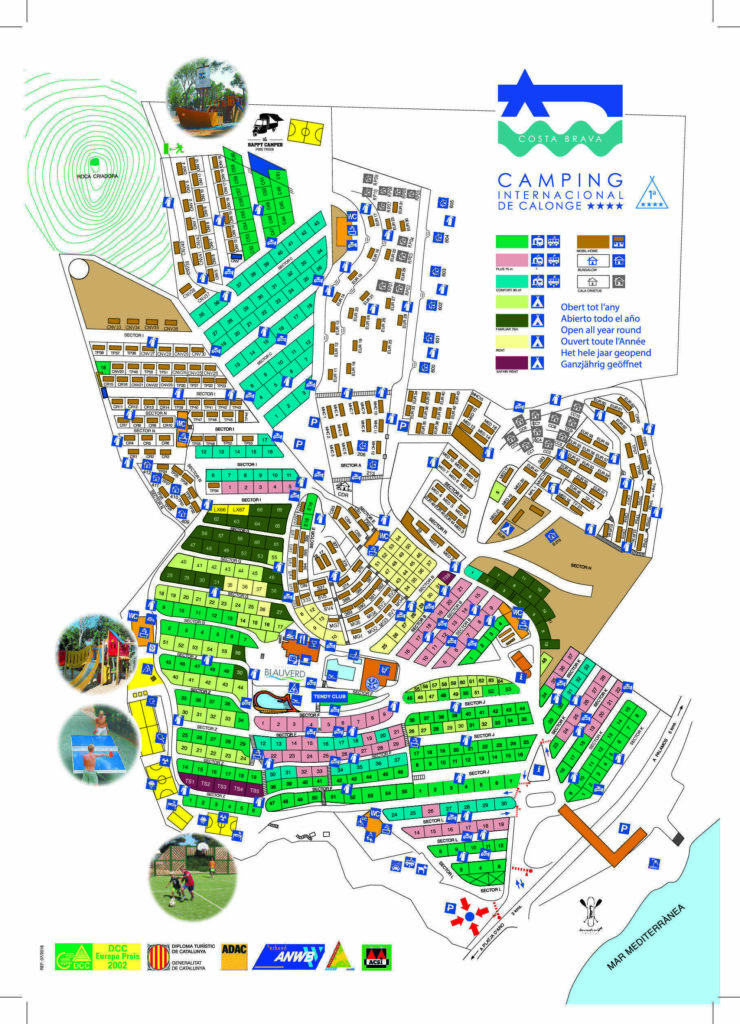 Plattegrond en kaart Camping Internacional de Calonge