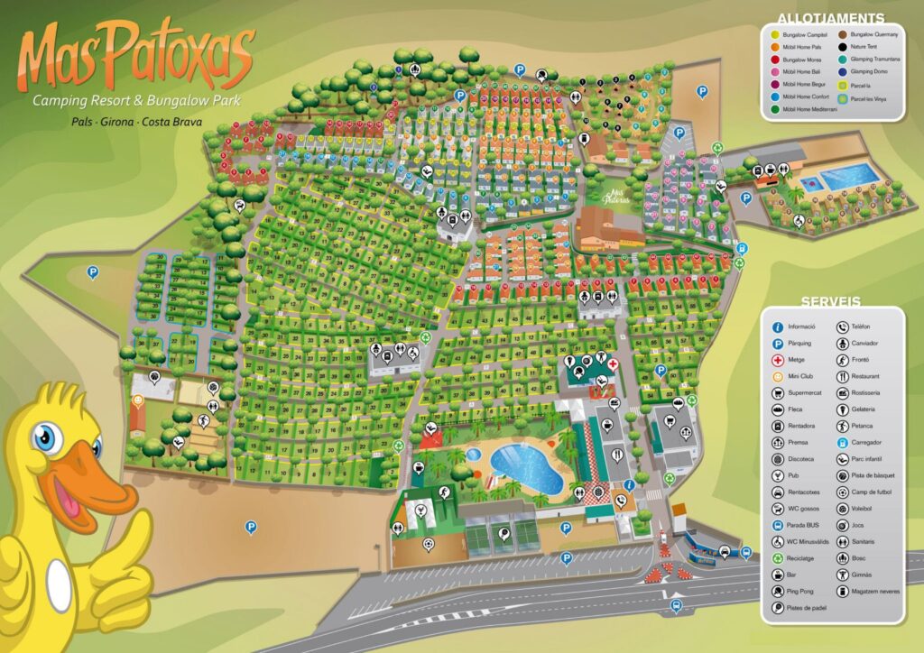 Plattegrond en kaart Camping Mas Patoxas