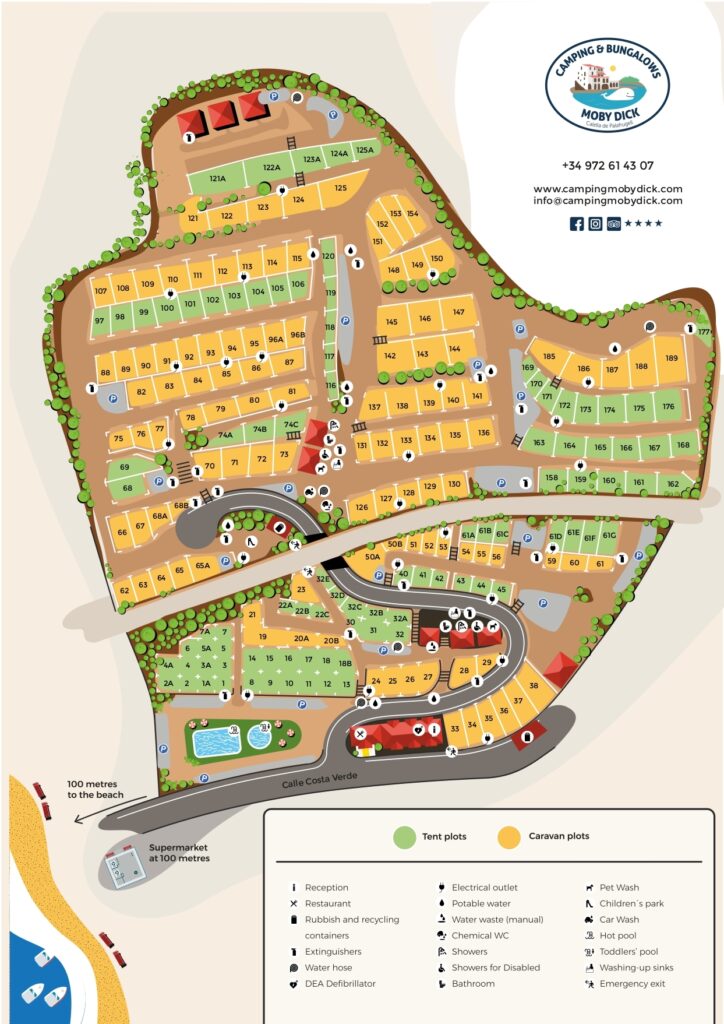Plattegrond en kaart Camping Moby Dick