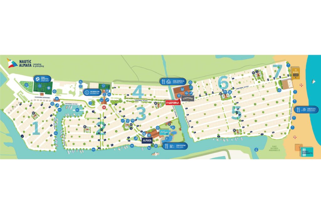 Plattegrond en kaart Camping Nautic Almata
