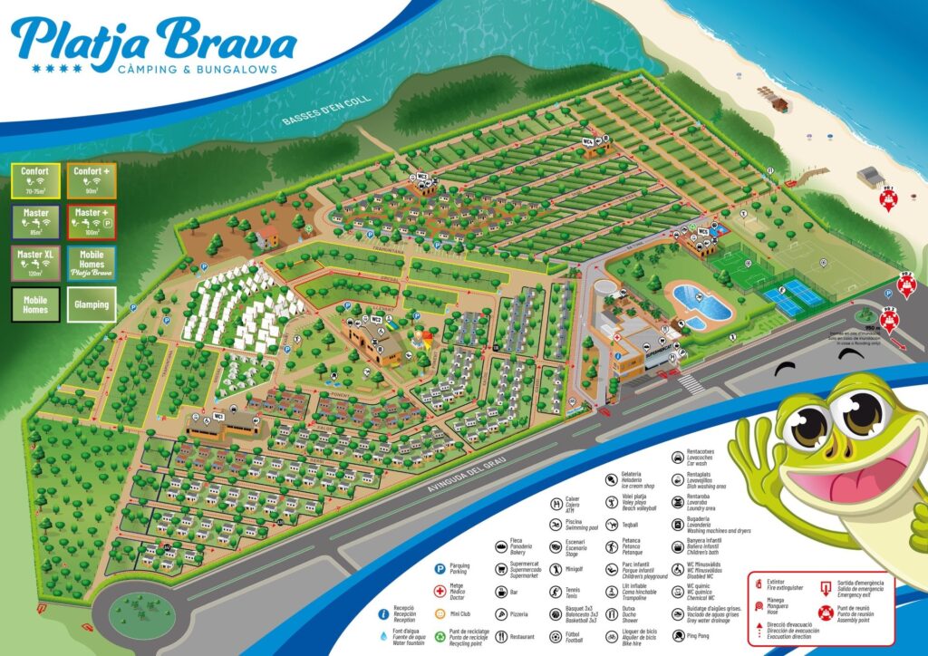 Plattegrond en kaart Camping Playa Brava