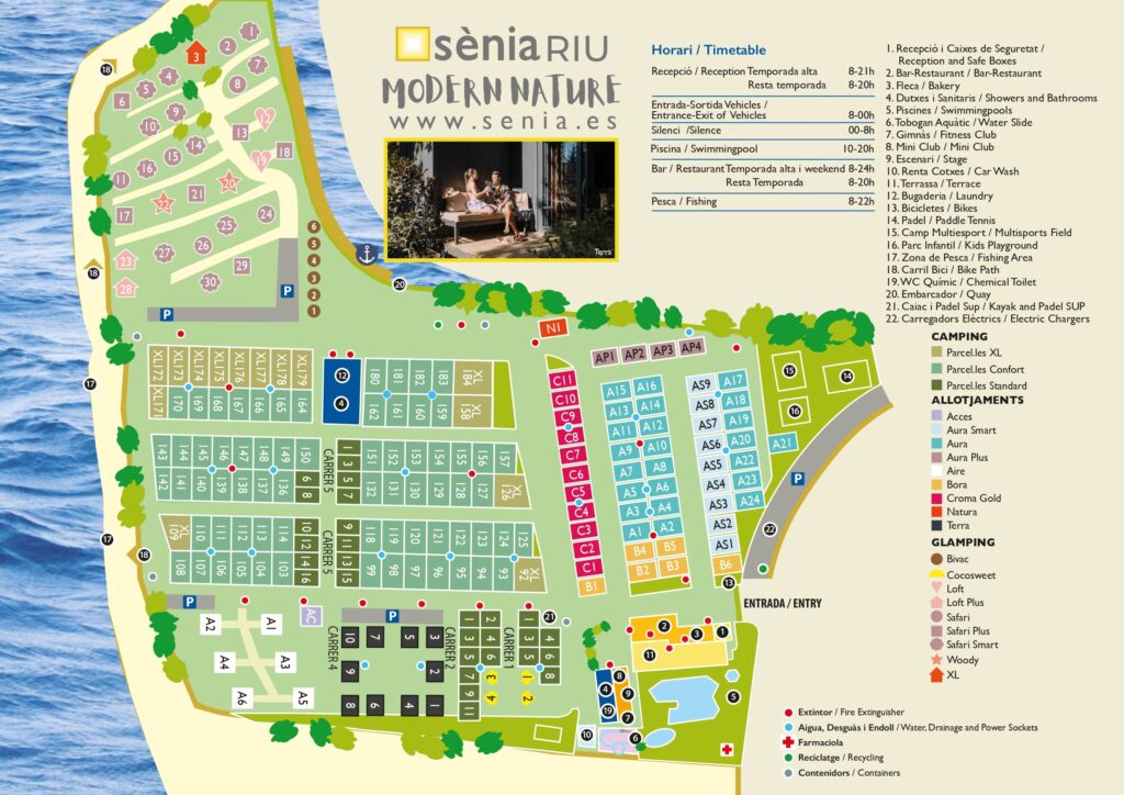 Plattegrond en kaart Camping Riu