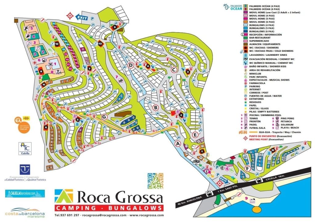 Plattegrond en kaart Camping Roca Grossa