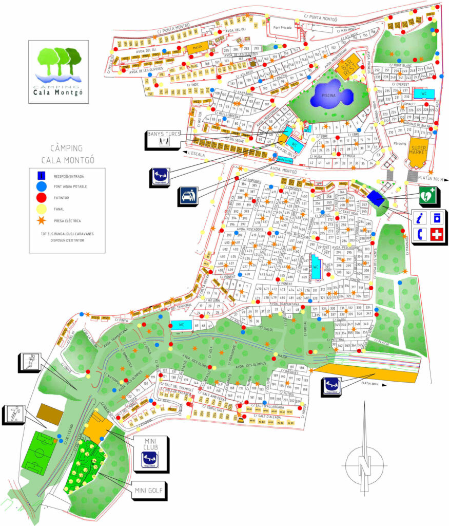 Plattegrond en kaart Camping Cala Montgo